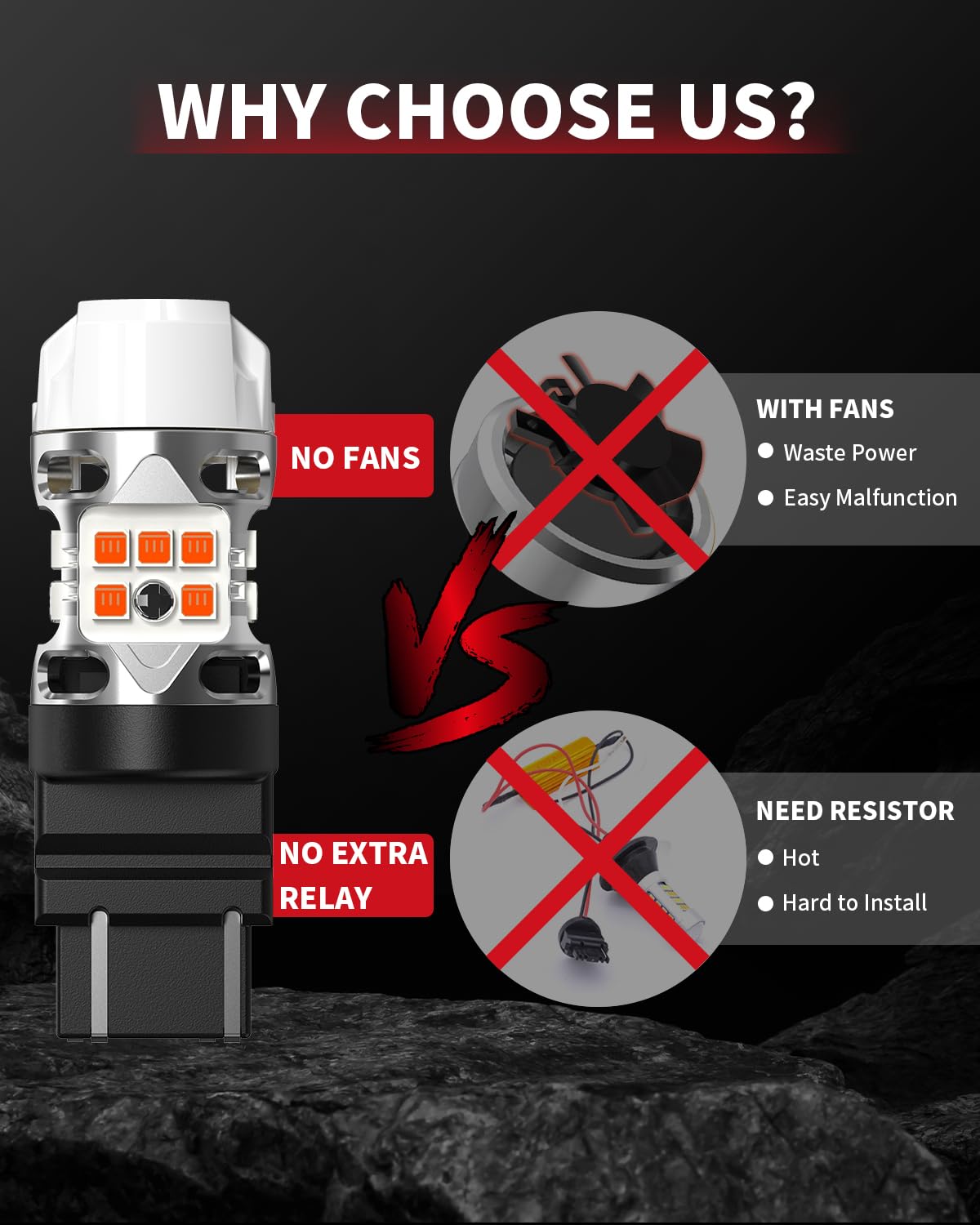 LASFIT 4257 4257NA LED Bulb Built In Resistor Front Turn Signal Light for Ford Maverick Accessories XL XLT Lariat Ford F-150 F-250/F-350/F-450 Super Duty CANBUS Error Free Amber Parking Light(2pcs) - Image 9