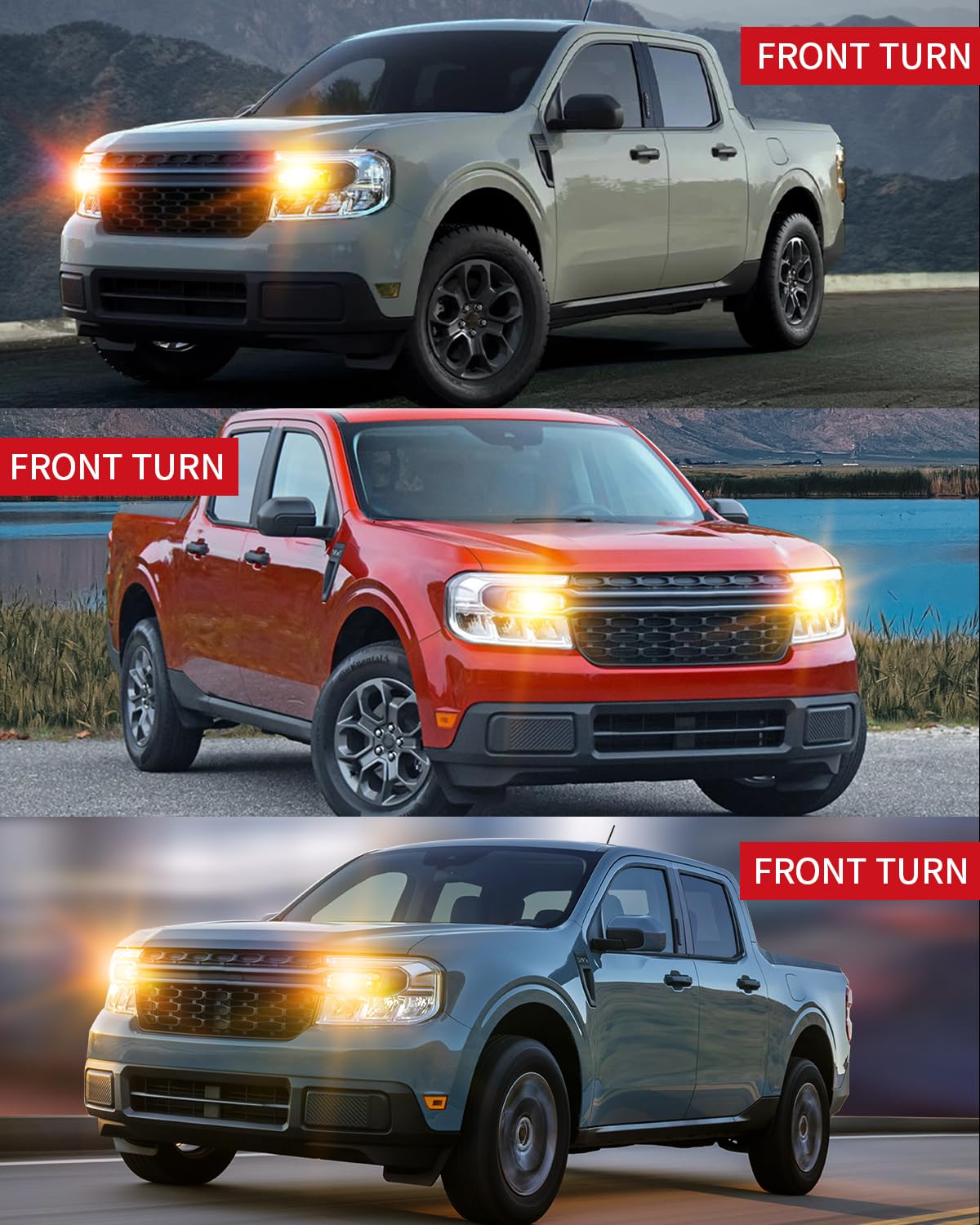 LASFIT 4257 4257NA LED Bulb Switchback Built In Resistor Front Turn Signal Light for Ford Maverick Accessories XL XLT Ford F-250/F-350/F-450 Super Duty CANBUS White Amber Parking Light (2pcs) - Image 5