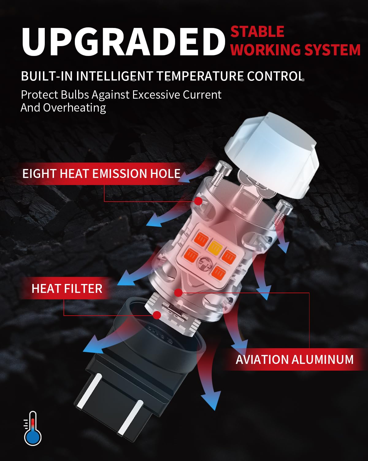 LASFIT 4257 4257NA LED Bulb Switchback Built In Resistor Front Turn Signal Light for Ford Maverick Accessories XL XLT Ford F-250/F-350/F-450 Super Duty CANBUS White Amber Parking Light (2pcs) - Image 9