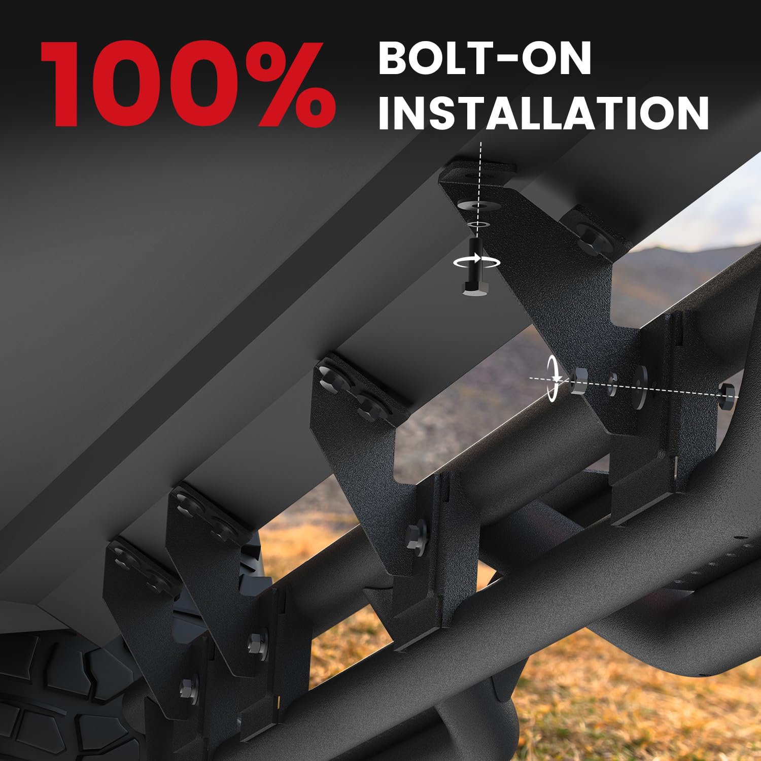 LASFIT 6 Inch Side Steps Running Boards Fit for Toyota Tacoma Double Cab 2024 2025 2026, 3D-Scanned OEM Fit, Bolt-on Two-Level Design, 600+ Lbs Heavy-Duty Strength, Side Step Rail Nerf Bars - Image 8