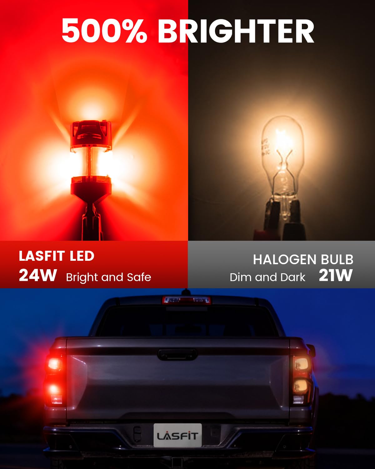 LASFIT 7440 7441 LED Bulbs Red Brake Tail Lights Rear Turn Signal Stop Lightswith Built-in Resistor Anti Hyper Flash Error Free for 2023-2026 Chevrolet Colorado Z71/ZR2/LT, Pack of 2 - Image 3