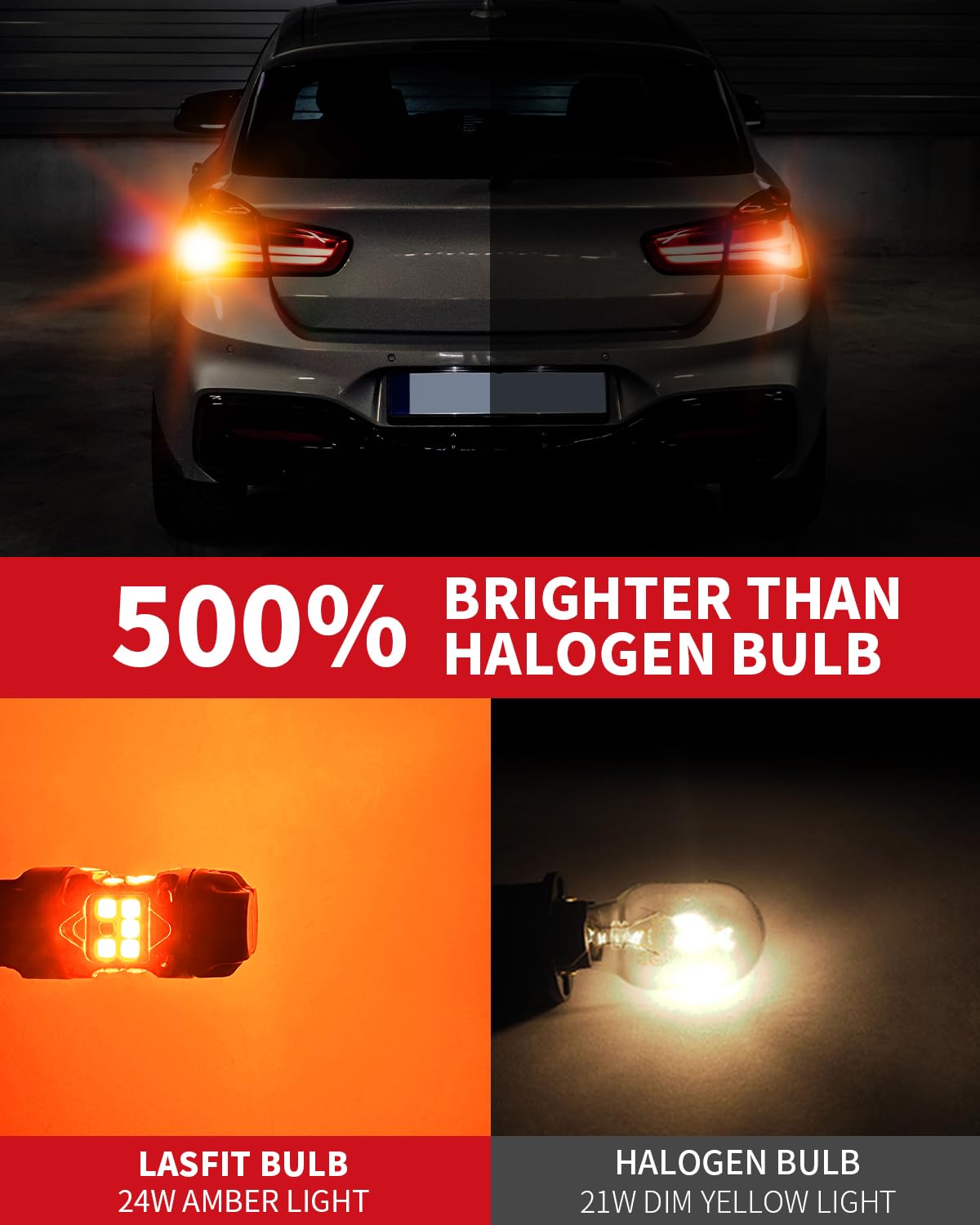 LASFIT 7443CK LED Bulb 7443NA 7444NA with CK Socket CANBUS Anti Hyper Flash LED Turn Signal Light Bulb, Plug & Play, Amber Only(Pack of 2) - Image 3