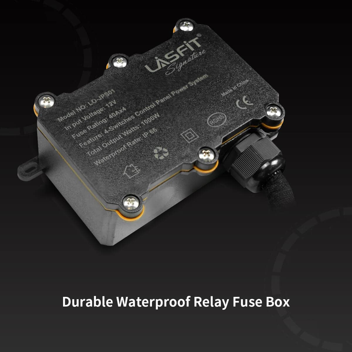 LASFIT Auxiliary Switch Bank Kit, OEM Style Plug&Play Aux Switch Panel Dash 4 Buttons 4x30A for Wrangler JL 2018-2025 & Gladiator JT 2019-2025, Black - Image 7