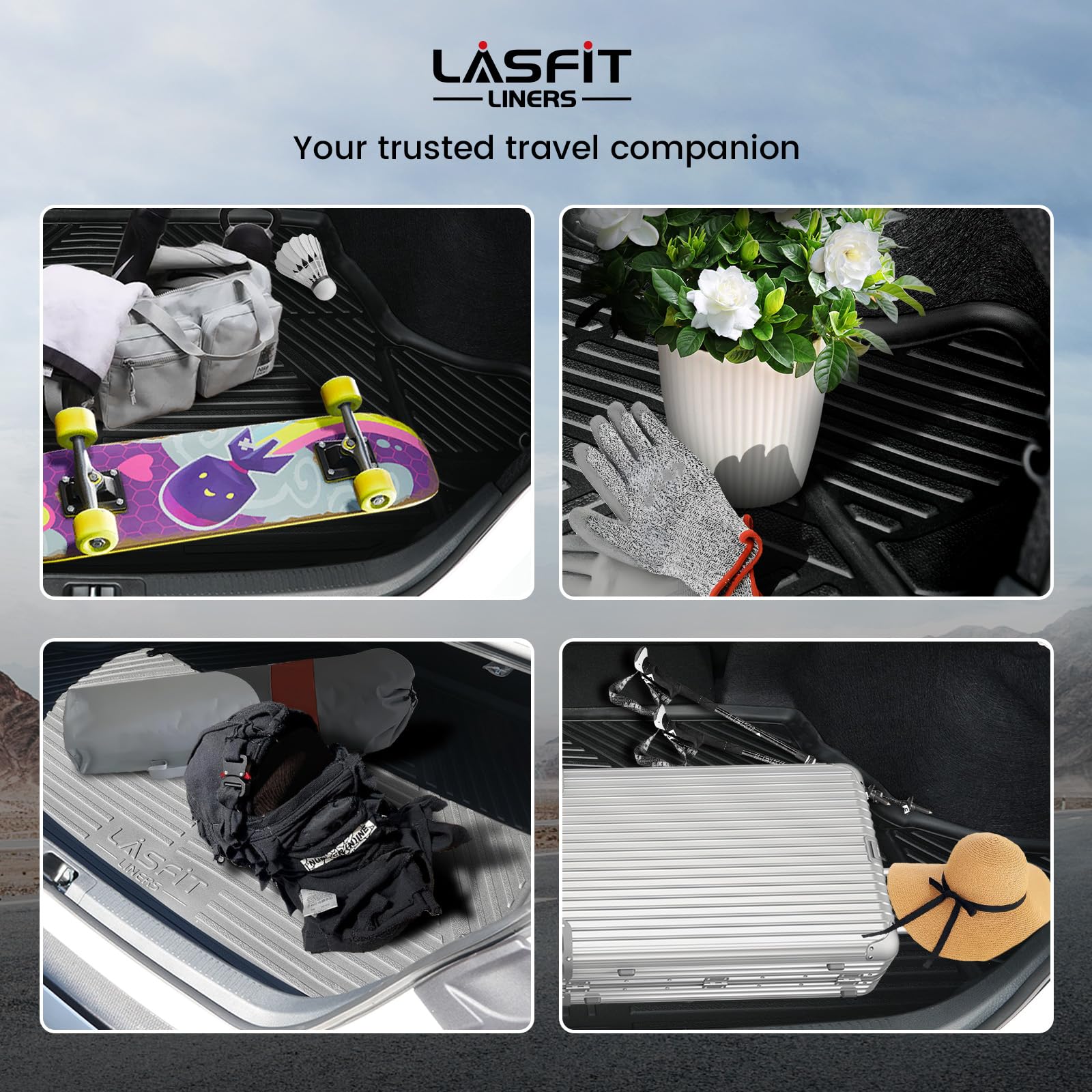 LASFIT Cargo Mat & Backrest Mats for Kia Sorento 7 Seats 2020 2019 2018 2017 2016 (Not Fit 5 Seats), All Weather TPE Custom Fit Car Trunk Mats Cargo Liners Accessoires for Sorento 2016-2020, Black - Image 8