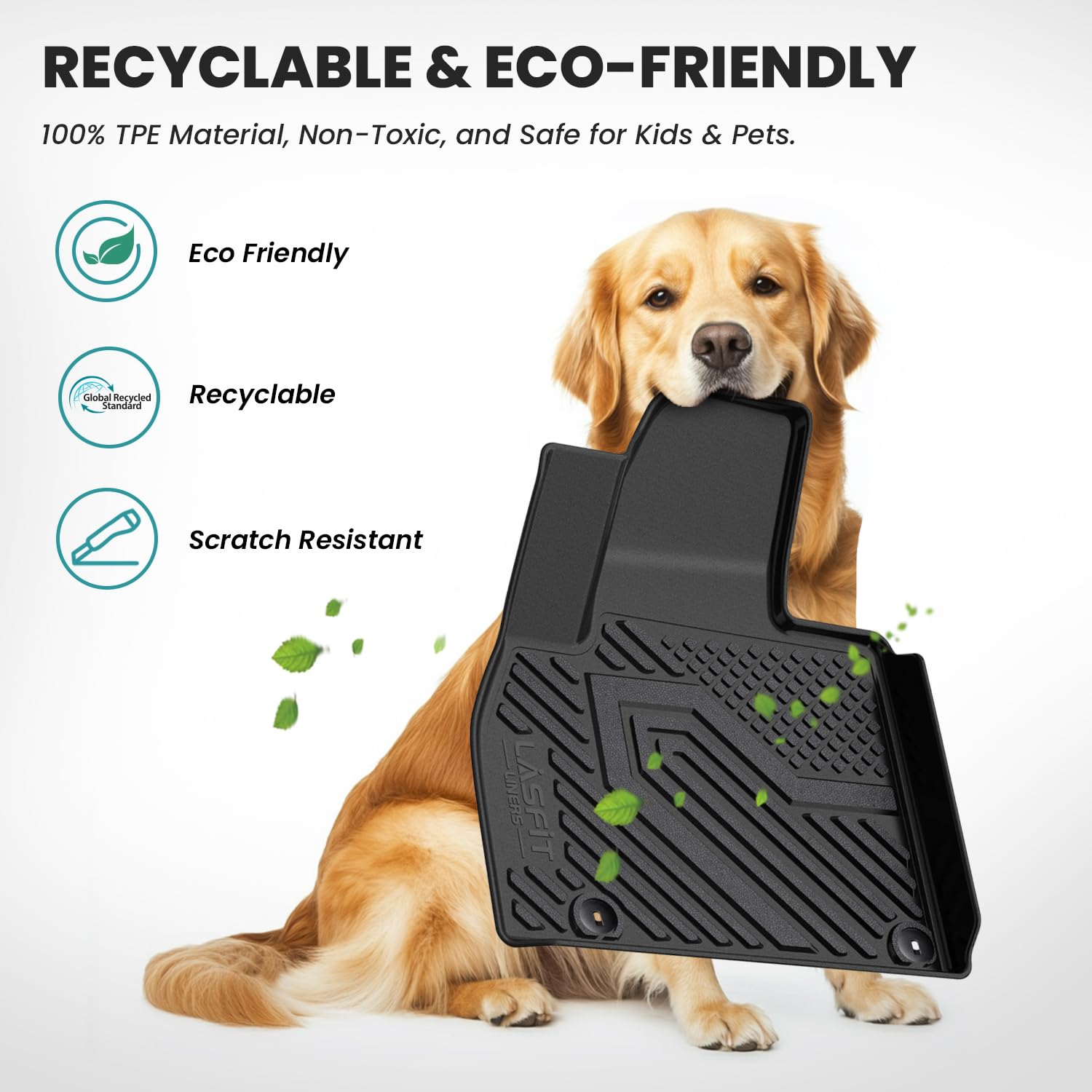 LASFIT Floor Mats & Backrest Mats & Cargo Mat for Kia Telluride 2025 2024 2023 2022 2021 2020, All Weather TPE Custom Fit Floor Liners with Full Set Car Mats & Trunk Mats Accessories, Black - Image 5