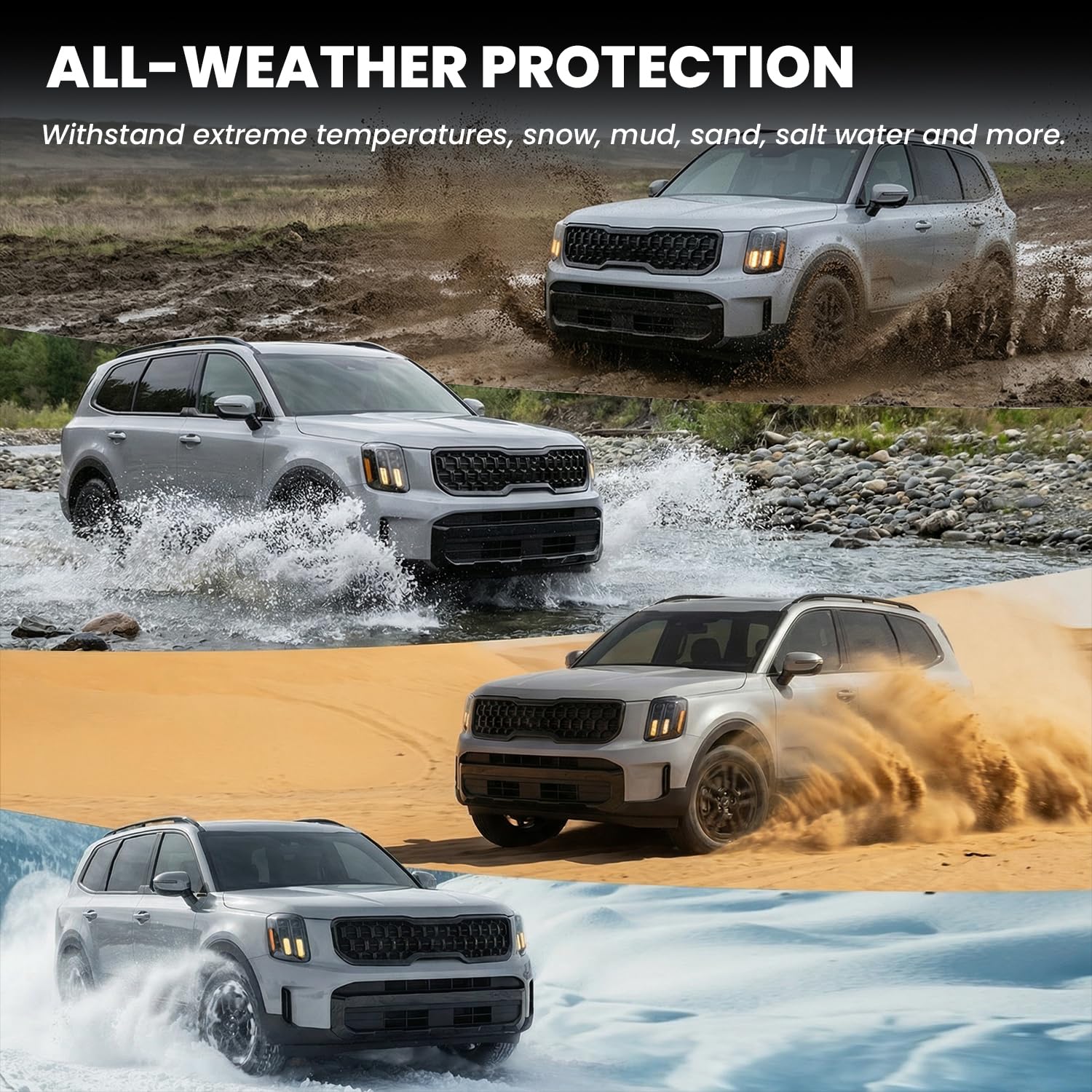 LASFIT Floor Mats & Backrest Mats & Cargo Mat for Kia Telluride 2025 2024 2023 2022 2021 2020, All Weather TPE Custom Fit Floor Liners with Full Set Car Mats & Trunk Mats Accessories, Black - Image 7