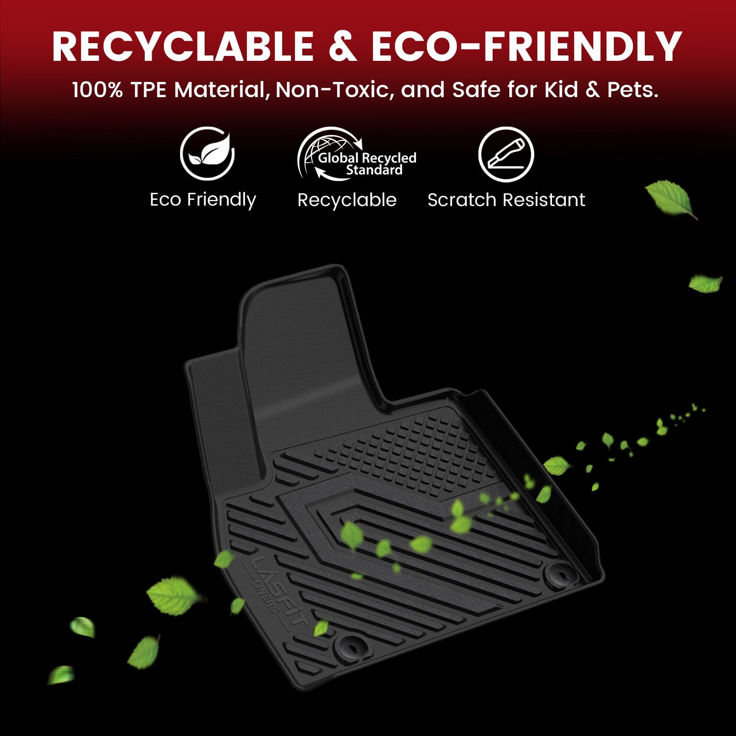 LASFIT Floor Mats & Backrest Mats & Cargo Mats for KIA Sorento 7 Seats 2020 2019 2018 2017 2016, All Weather TPE Custom Fit Floor Liners for KIA Sorento 1st & 2nd & 3rd Row Full Set Car Mats, Black - Image 5