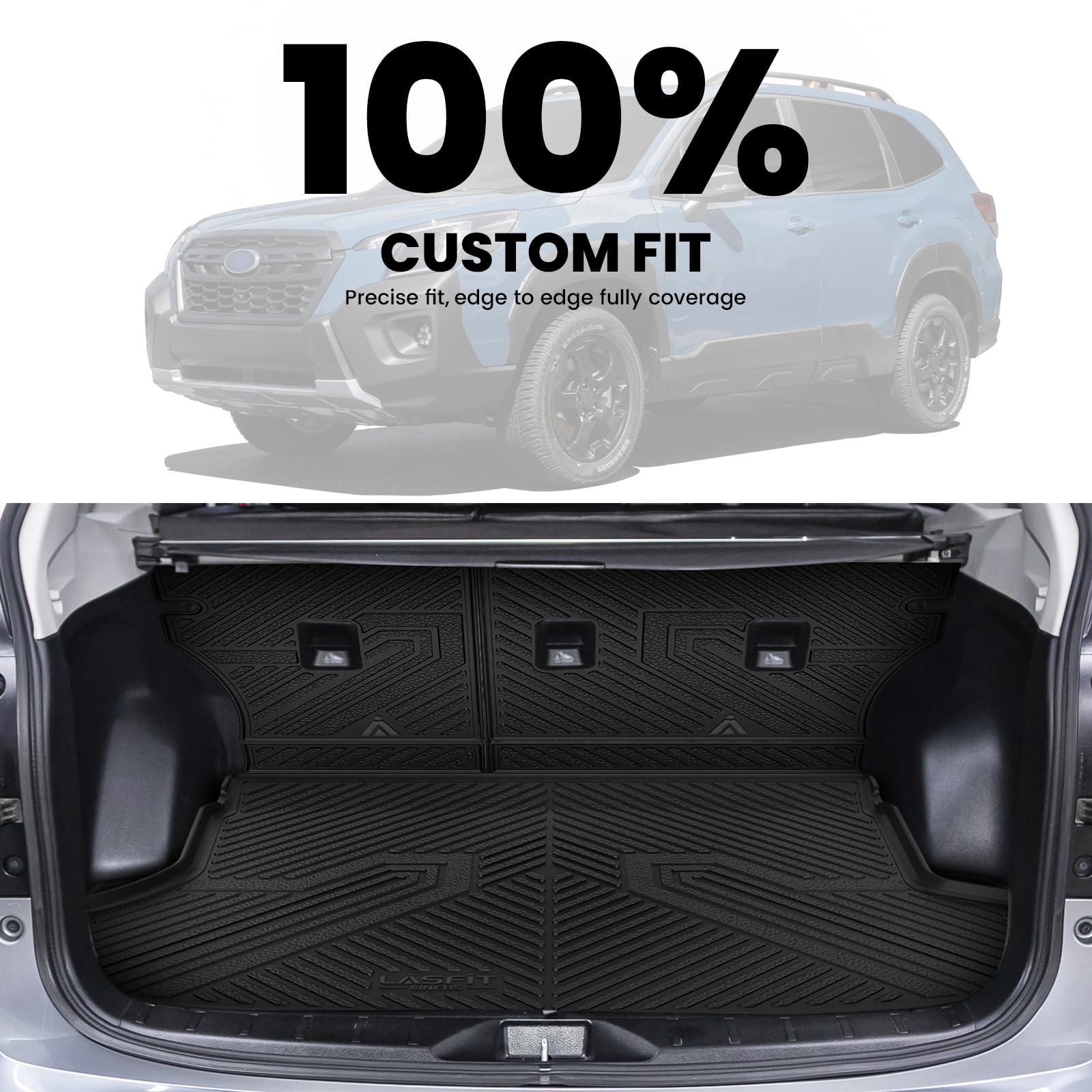 LASFIT Floor Mats & Cargo Mats Fits for Subaru Forester 2019-2024, All Weather TPE Custom Fit Easy Clean Durable Floor Liners for Forester 2019 2020 2021 2022 2023 2024 Car Mats & Trunk Liner, Black - Image 6