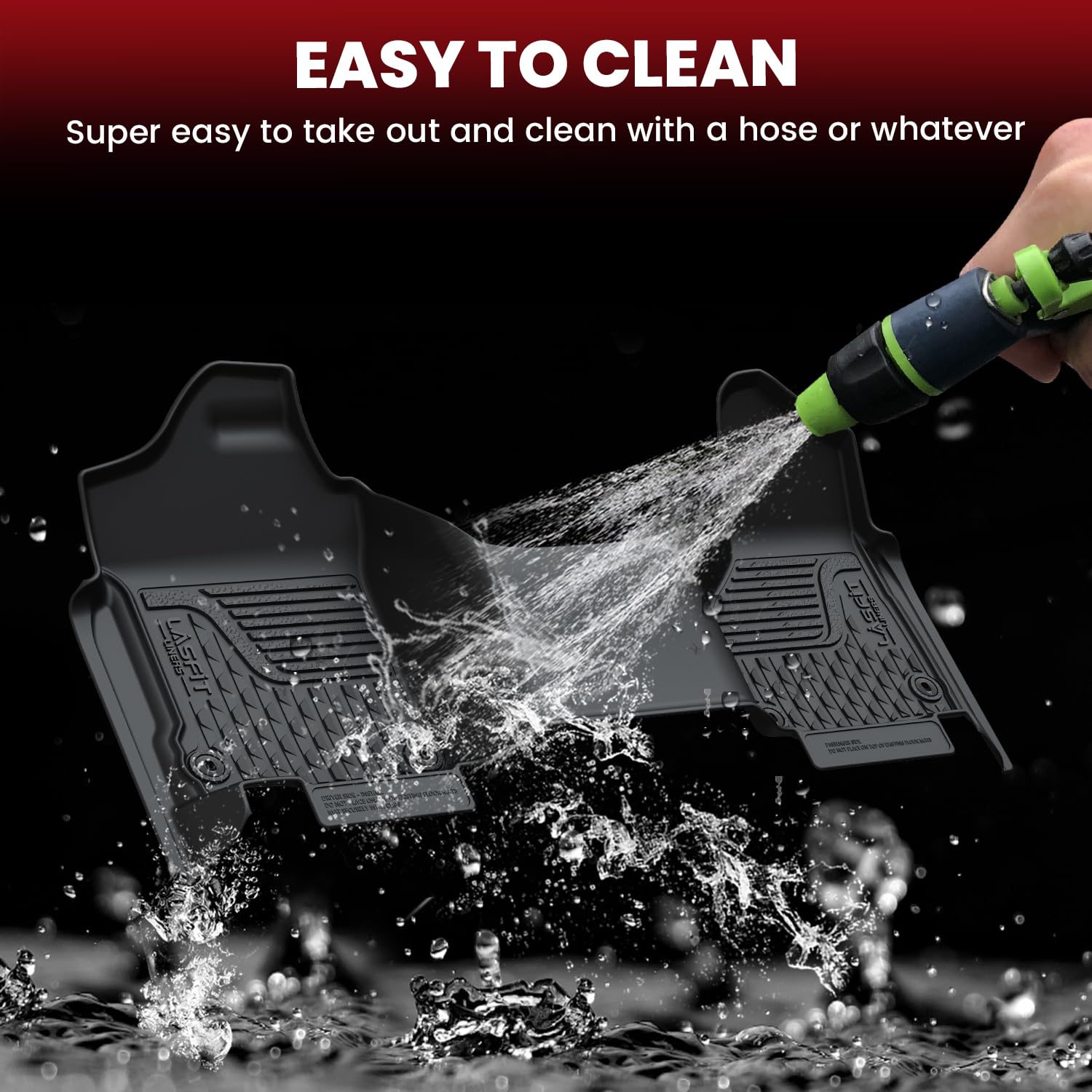 LASFIT Floor Mats for Dodge Ram 1500 2013-2018 & 1500 Classic 2019-2024 Quad Cab Bench Seat(Not for Bucket Seat & Vinyl Flooring), All Weather TPE Custom Fit Car Mats Floor Liners 1st Row Only, Black - Image 7