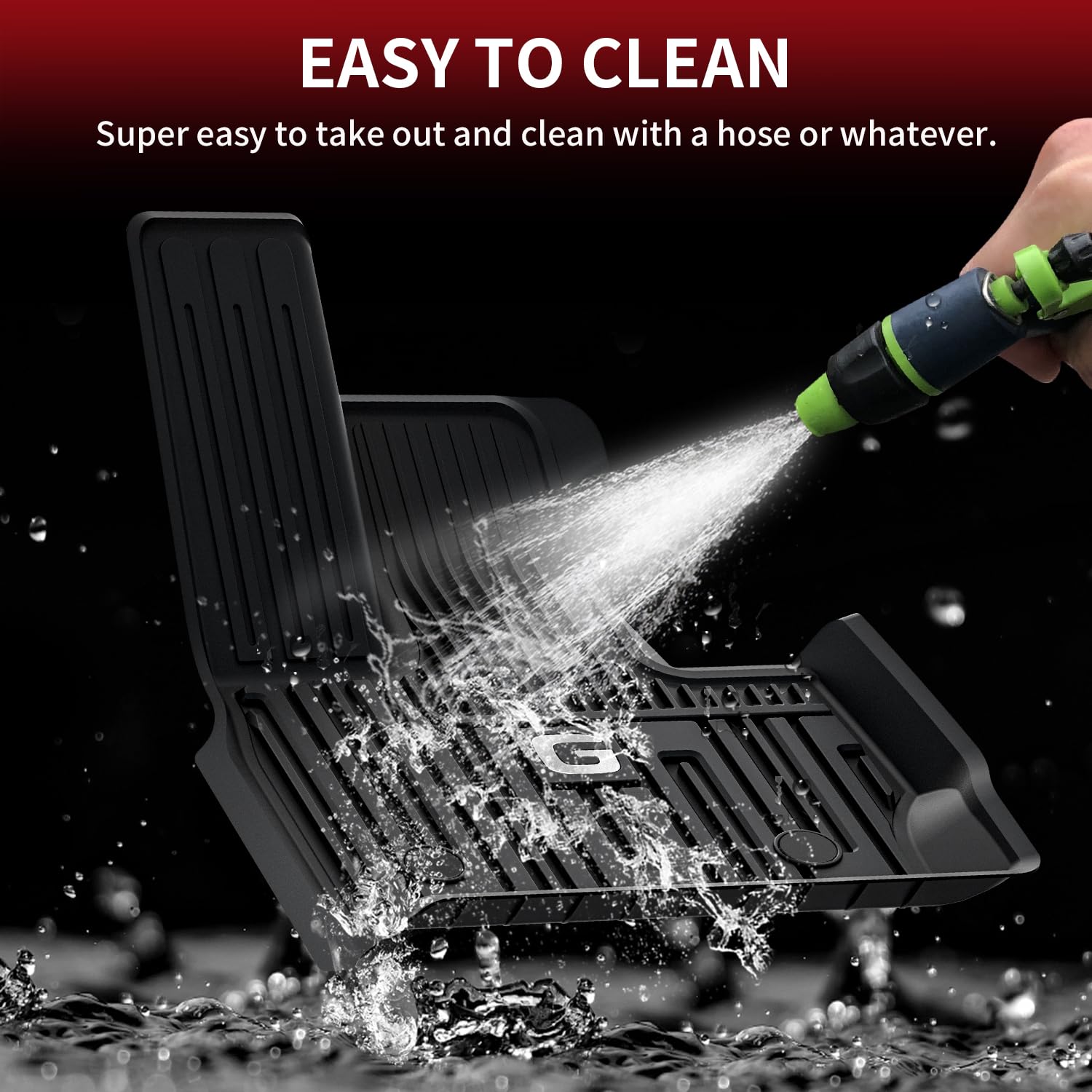 LASFIT Floor Mats for Mercedes Benz G Class 2026 2025 2024 2023 2022-2019 G550 / G580 / G63 AMG, All Weather TPE Custom Fit Car Mats for Benz G Class Floor Liners 2019-2026, 1st & 2nd Row Set, Black - Image 9