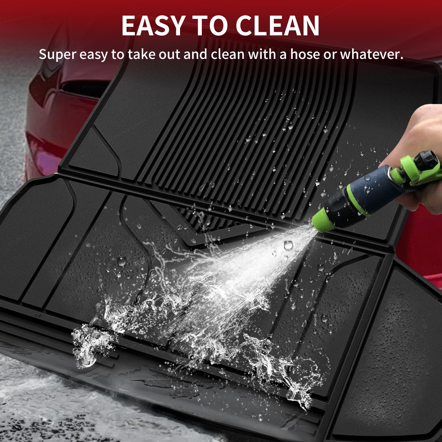 LASFIT Premium Extra Thick Trunk Mats for Tesla Model S & Model S Plaid 2025/2024/2023/2022/2021 | TPE All Weather Custom Fit Frunk Car Mat Cargo Liners Set, 3PC Black - Image 5