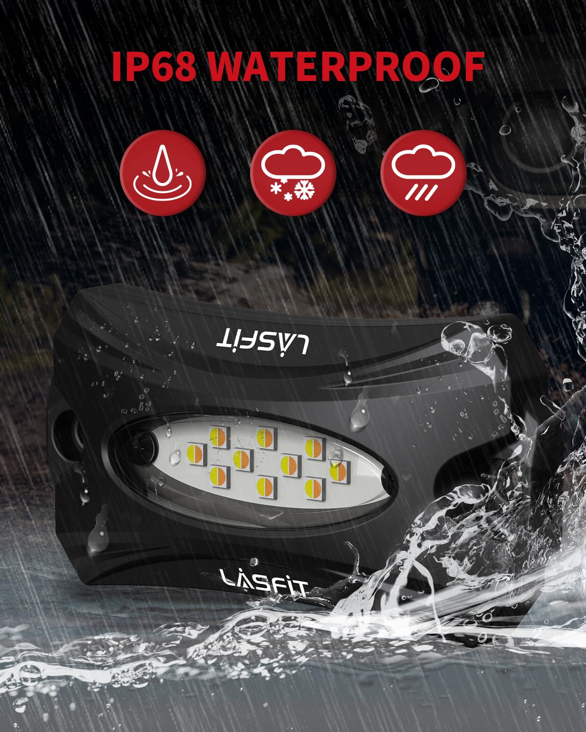 LASFIT Switchback Rock Lights Amber/White 1 Pod Extension Wheel Well Lights Underglow LED Lighting LED Rock Light, fit for LASFIT Only - Image 7