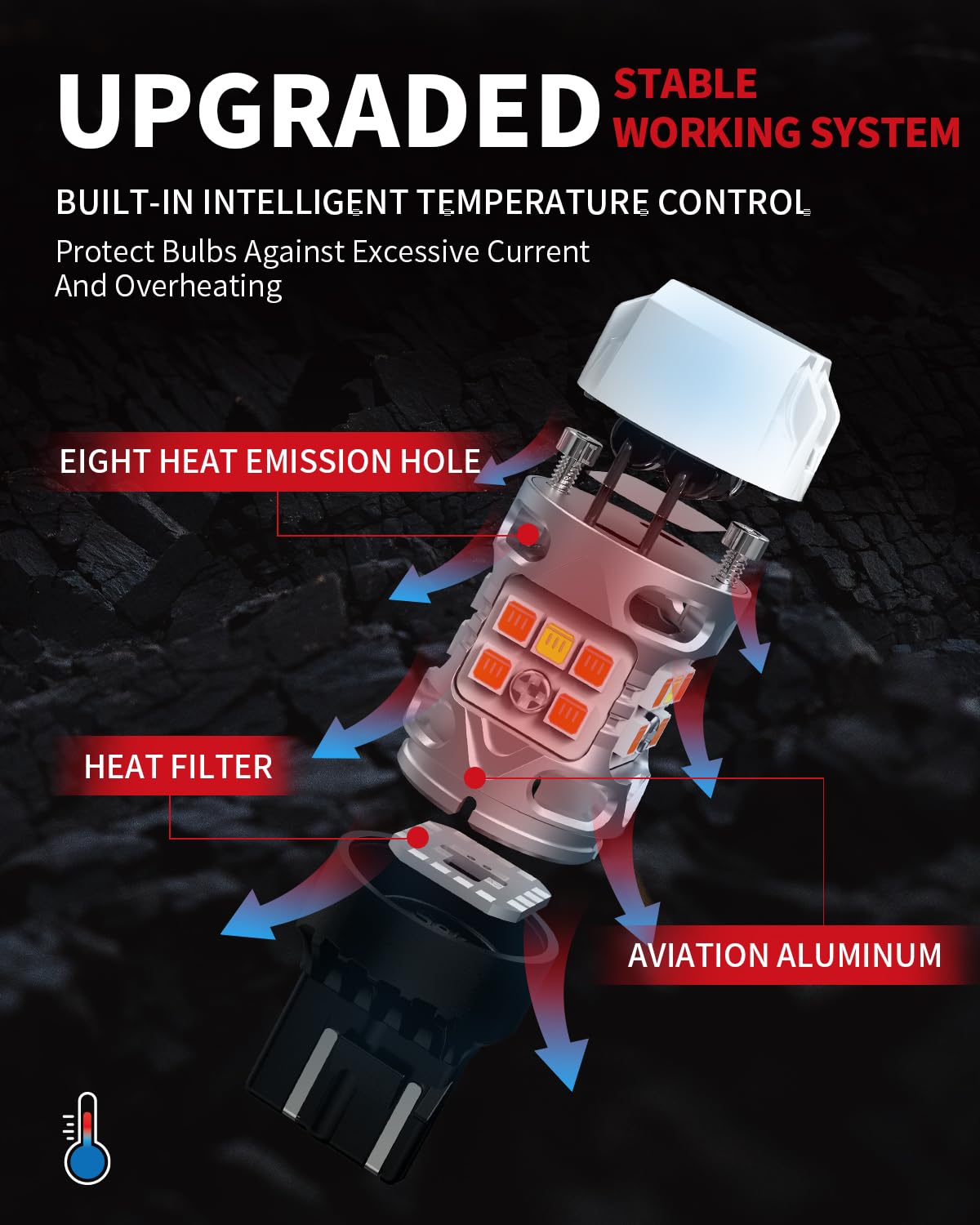 LASFIT T3 7443 CK Switchback LED CanBus Bulb 7444 ONLY for CK Socket Amber/White Front Turn Signal Light Error Free Anti Hyper Flash for GMC Canyon 2015-2022, for Colorado 2015-2022(2pcs) - Image 8