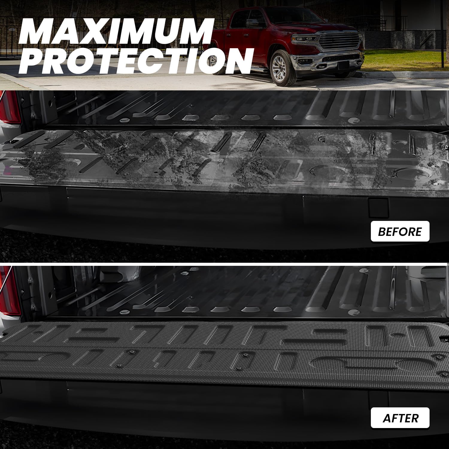 LASFIT Tailgate Mat for Ford F-150(Not for Work Surface or Pro Access Tailgate) 2021-2026 F150 Standard Tailgate Truck Liner All Weather Protector TPE Durable Tailgate Cover - Image 5