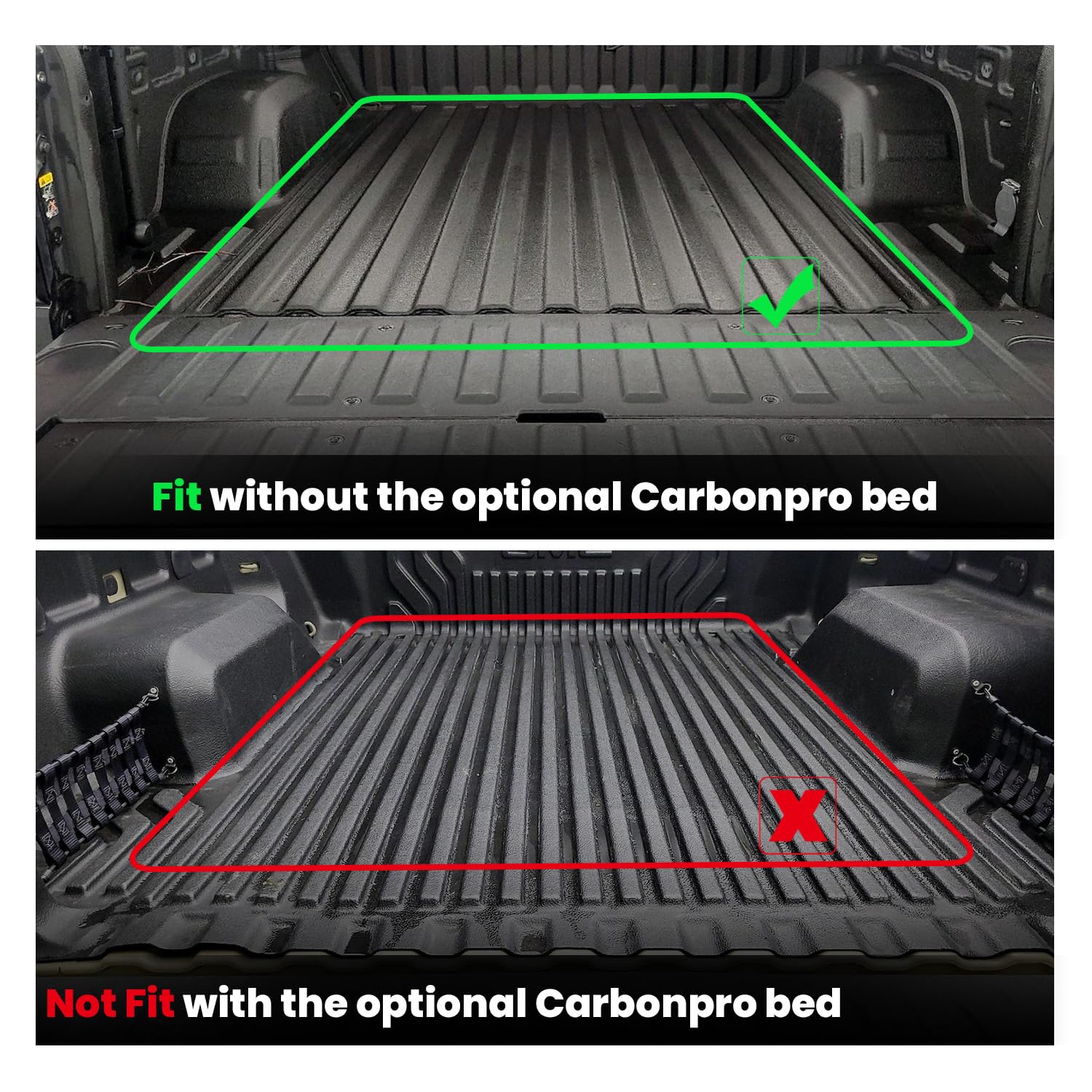 LASFIT Truck Bed Mat 2019-2026 for Chevrolet Chevy Silverado 1500 | GMC Sierra 1500 (Only Fit 5.8FT Bed), Bed Liner for Chevy Silverado GMC Sierra 1500, Not Fit Optional CarbonPro Bed - Image 3