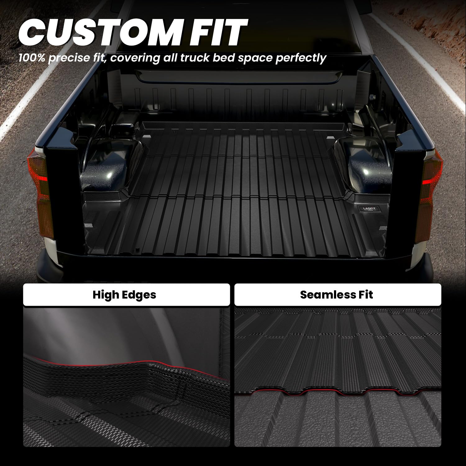 LASFIT Truck Bed Mat 2019-2026 for Chevrolet Chevy Silverado 1500 | GMC Sierra 1500 (Only Fit 5.8FT Bed), Bed Liner for Chevy Silverado GMC Sierra 1500, Not Fit Optional CarbonPro Bed - Image 4