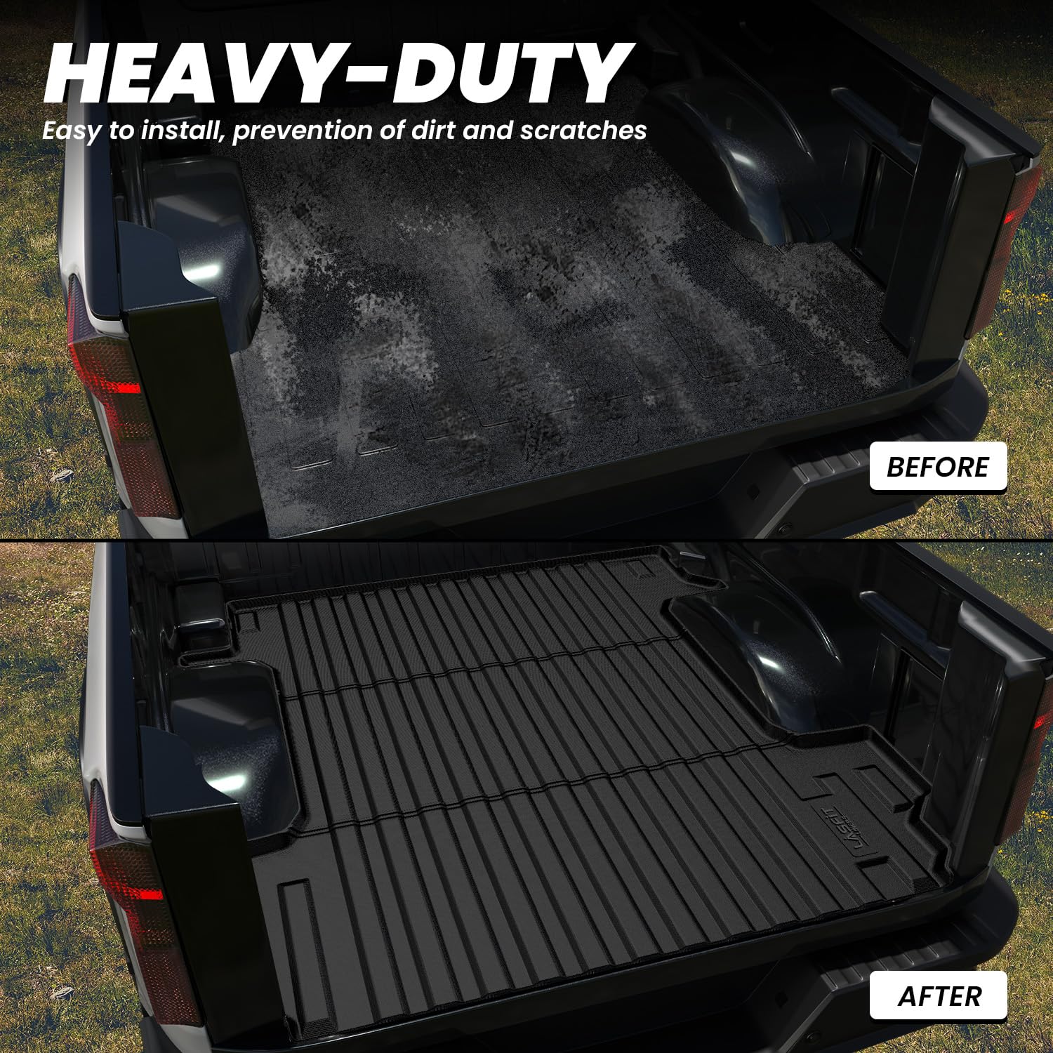 LASFIT Truck Bed Mat 2019-2026 for Chevrolet Chevy Silverado 1500 | GMC Sierra 1500 (Only Fit 5.8FT Bed), Bed Liner for Chevy Silverado GMC Sierra 1500, Not Fit Optional CarbonPro Bed - Image 5