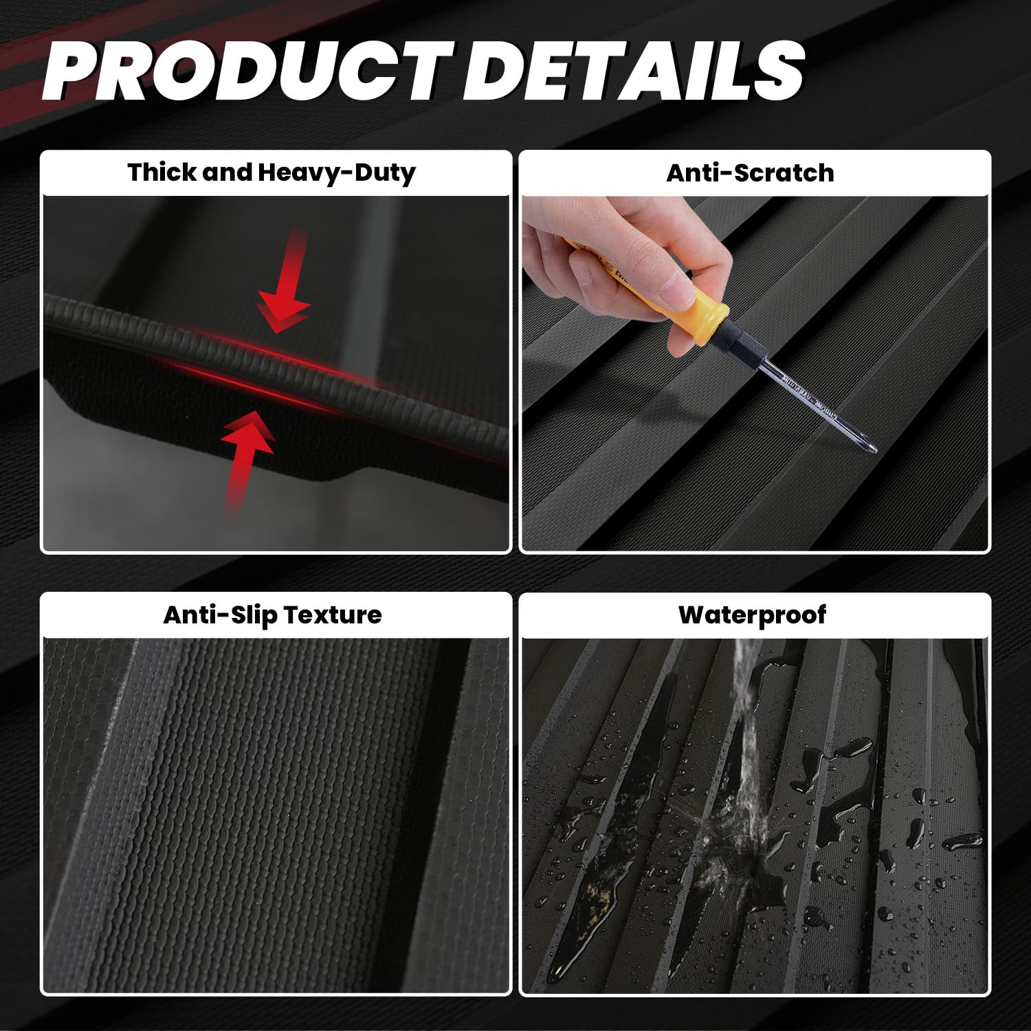 LASFIT Truck Bed Mat 2019-2026 for Chevrolet Chevy Silverado 1500 | GMC Sierra 1500 (Only Fit 5.8FT Bed), Bed Liner for Chevy Silverado GMC Sierra 1500, Not Fit Optional CarbonPro Bed - Image 7