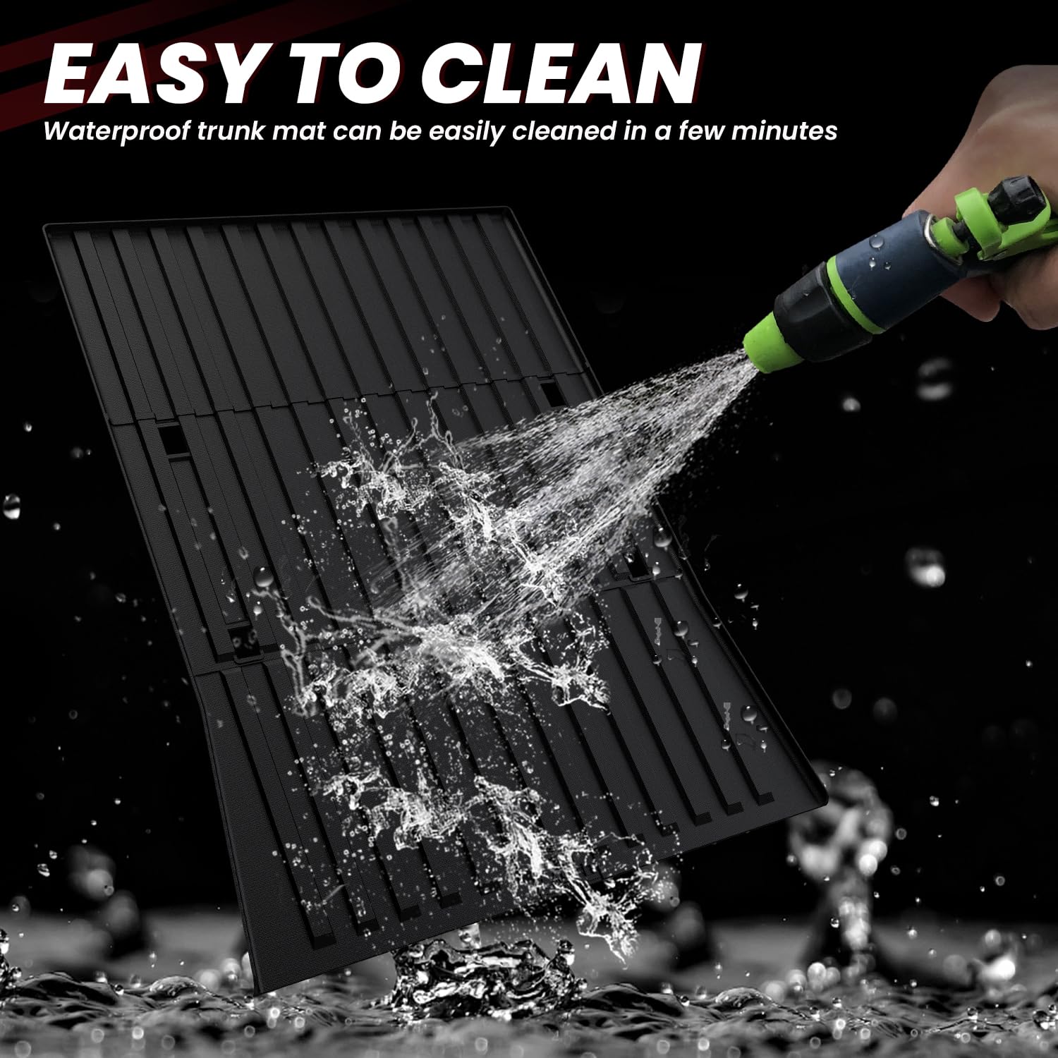 LASFIT Truck Bed Mat for Tesla Cybertruck 2023-2026 6FT Bed Liner Car Accessories, Custom Fit TPE All Weather Pickup Cargo Liner Frunk Rear Sub Trunk Mat Set 3PCS - Image 7