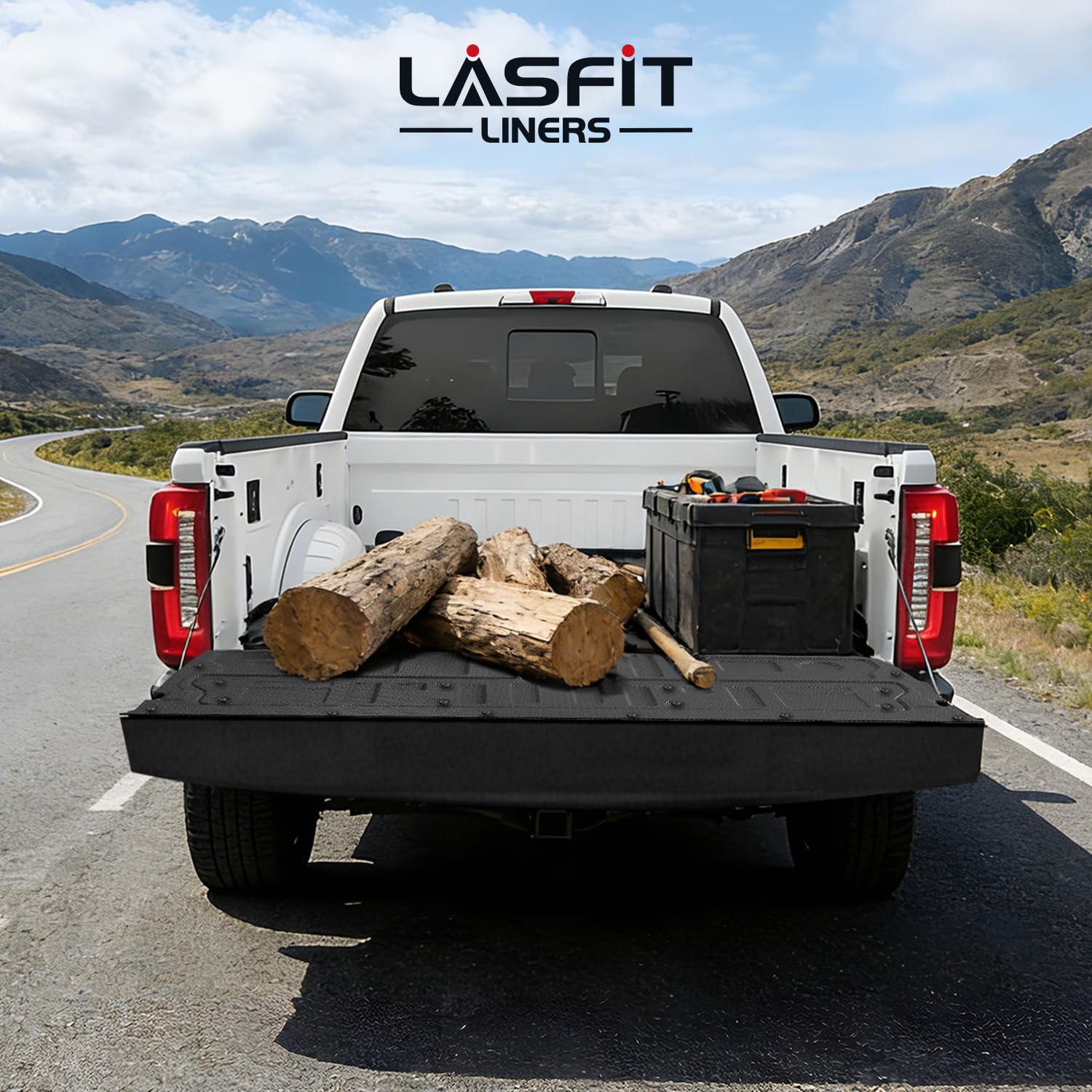 LASFIT Truck Bed Mats &Tailgate Mats for 6.75 Ft(Not Fit 8Ft Bed) Ford Superduty F250 F350 2026-2023 Custom Fit TPE All Weather Truck &Tailgate Liner (Not Fit Optional with Tailgate Step), 2pcs Black - Image 7