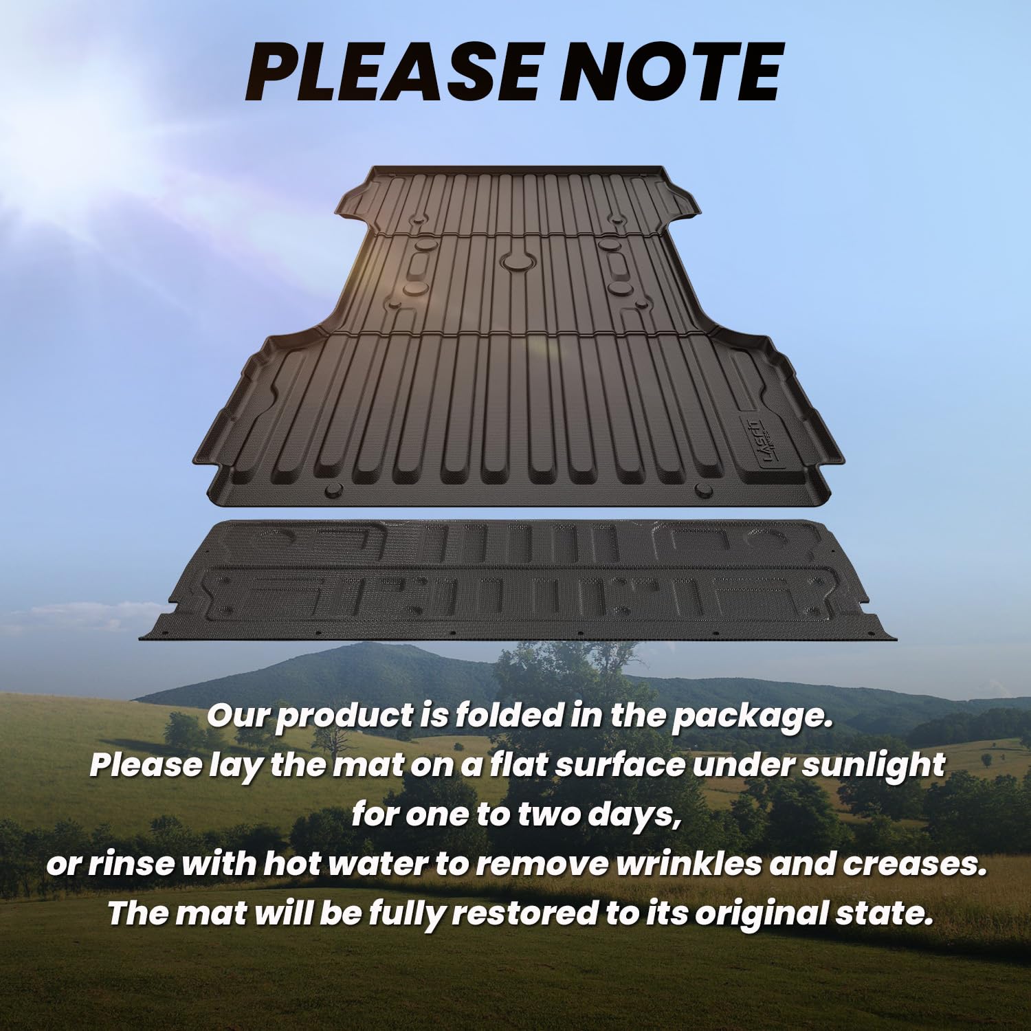 LASFIT Truck Bed Mats &Tailgate Mats for 6.75 Ft(Not Fit 8Ft Bed) Ford Superduty F250 F350 2026-2023 Custom Fit TPE All Weather Truck &Tailgate Liner (Not Fit Optional with Tailgate Step), 2pcs Black - Image 8