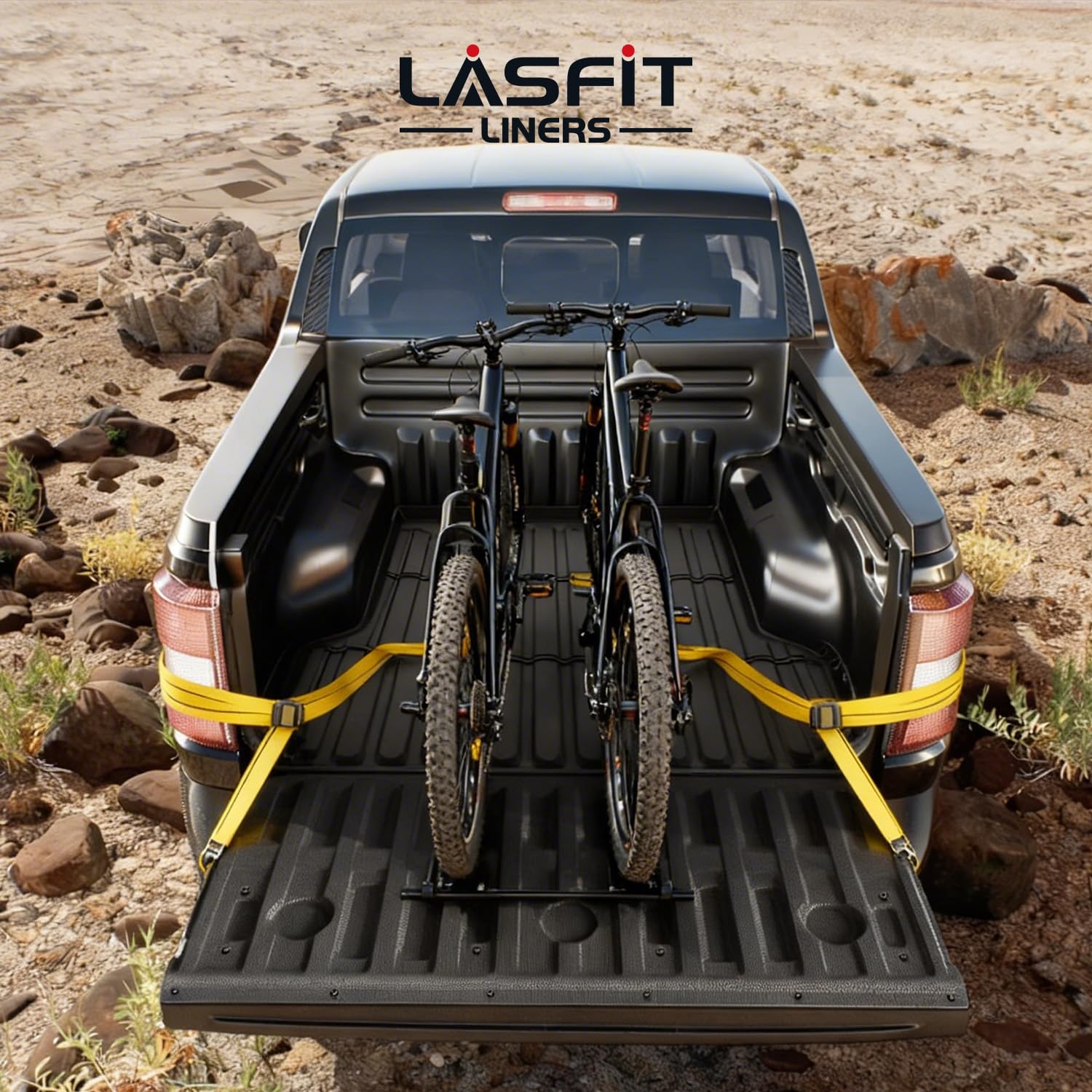 LASFIT Truck Bed & Tailgate Mat for Ford Maverick 2026 2025 2024 2023 2022 Hybrid & Gasoline Custom Fit TPE All Weather Truck Bed & Tailgate Liner (Not fit with Drop-in Liner), 2pcs Black - Image 4