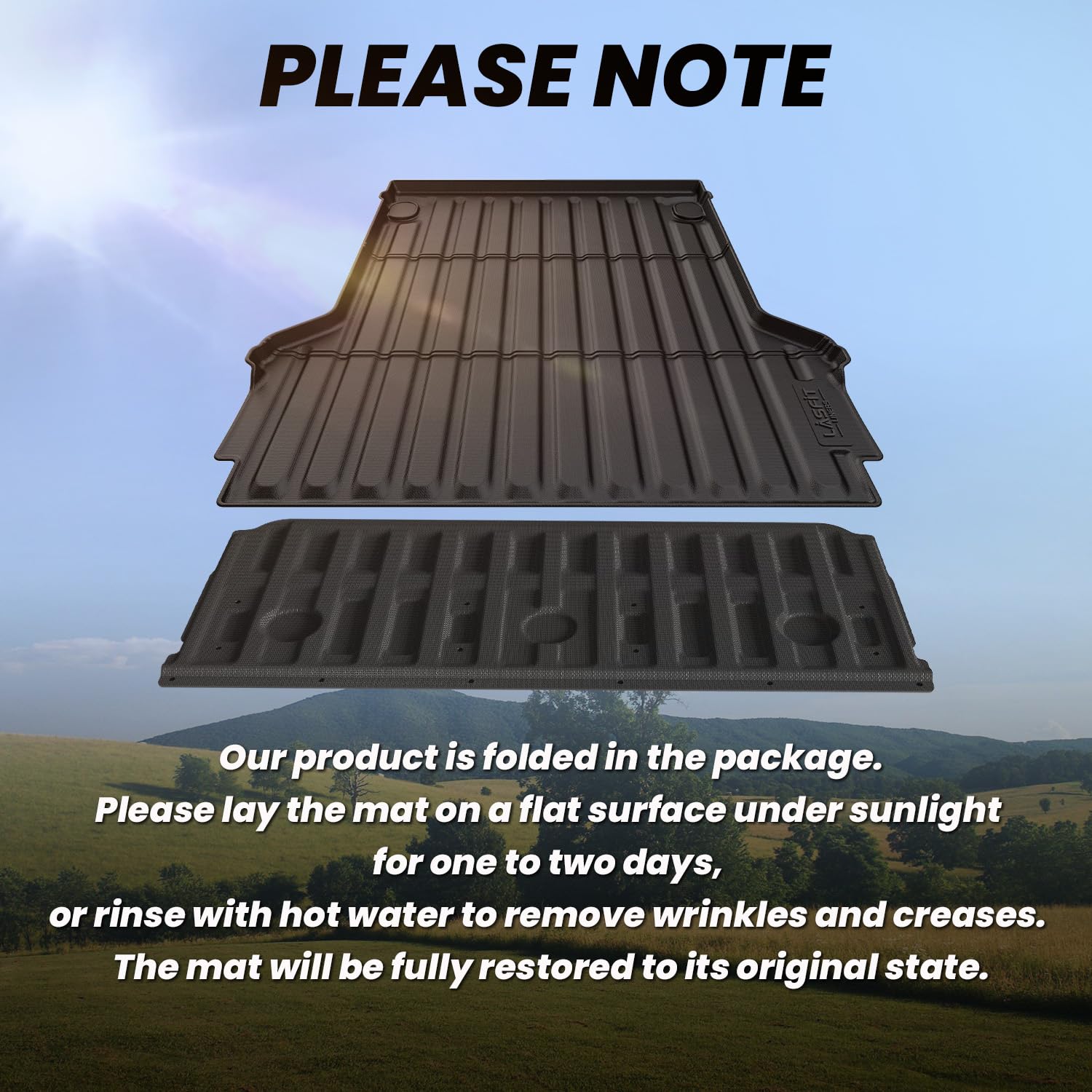 LASFIT Truck Bed & Tailgate Mat for Ford Maverick 2026 2025 2024 2023 2022 Hybrid & Gasoline Custom Fit TPE All Weather Truck Bed & Tailgate Liner (Not fit with Drop-in Liner), 2pcs Black - Image 8