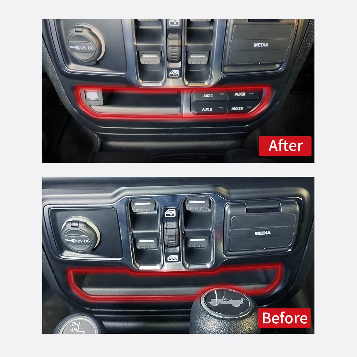 LASFIT Wrangler JL Gladiator JT Storage Bin/Cubby - Left Side fit for LASFIT Black Switch Only - Image 3