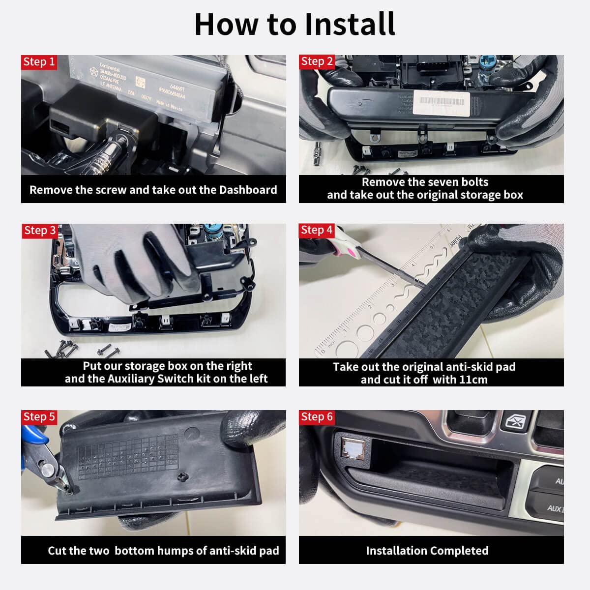 LASFIT Wrangler JL Gladiator JT Storage Bin/Cubby - Left Side fit for LASFIT Black Switch Only - Image 5